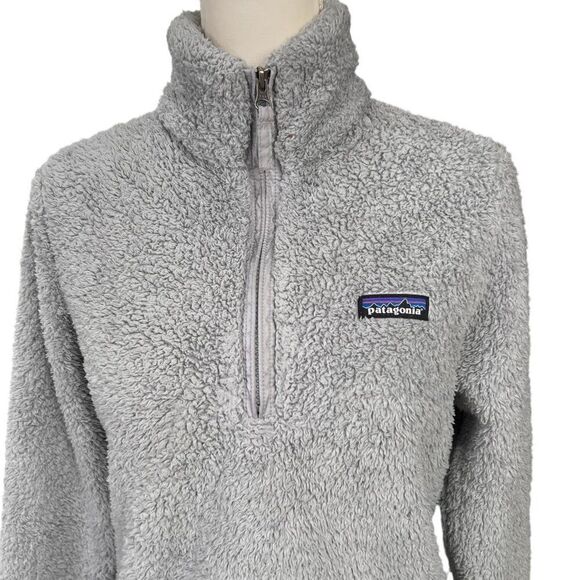 Patagonia Women's Los Gatos Grey Deep Pile Fleece Pullover Jacket Size Medium - Picture 4 of 7